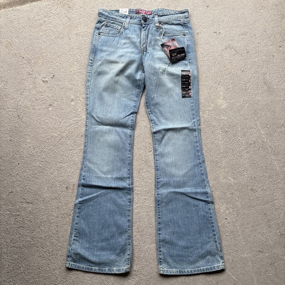 New Levi's 518 Superlow Boot Cut Denim Jeans Juniors Sz 7 Long Stretch Low Rise
